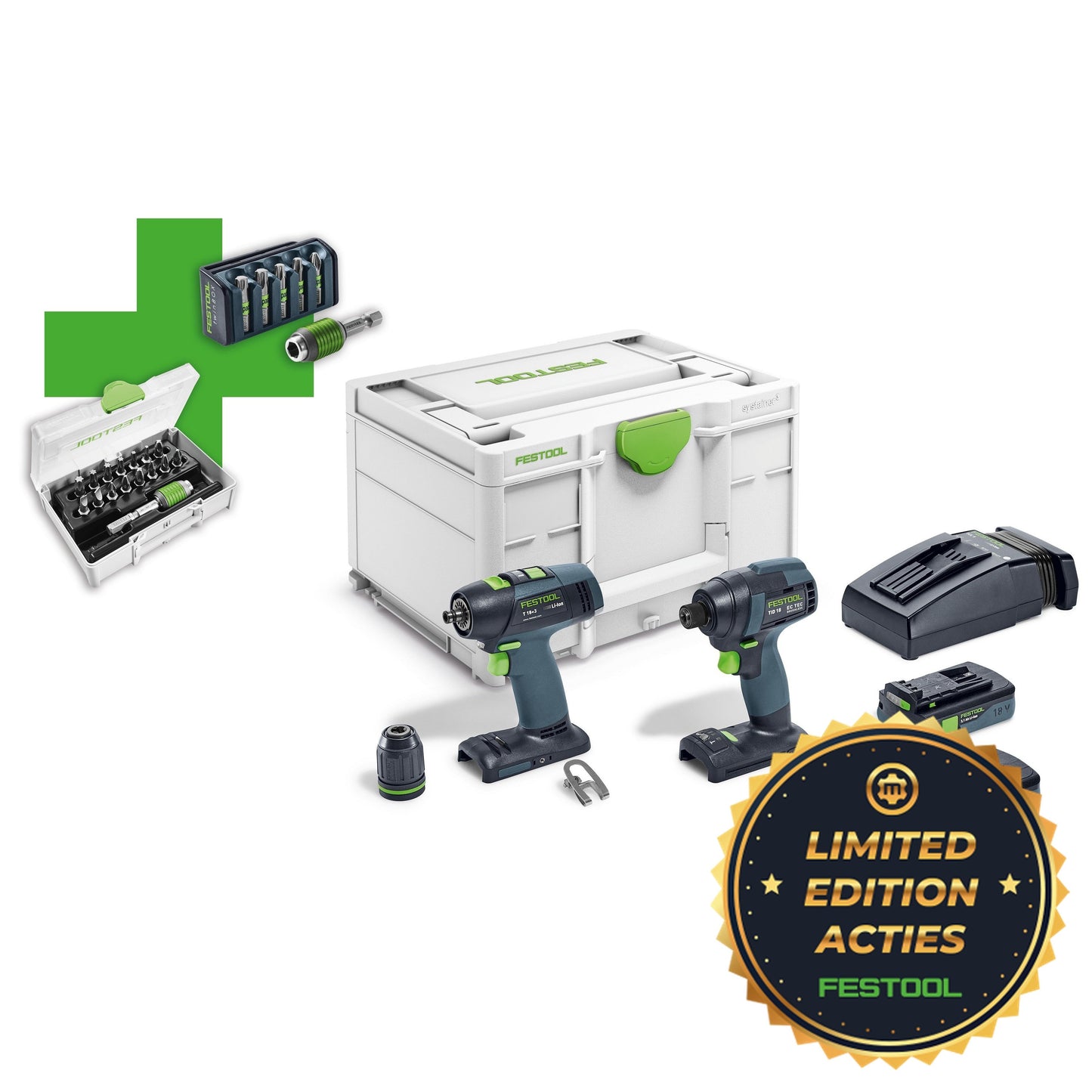 TID 18 C 3.1-Set T18 Cordless Combi Set Impact Screwdriver + Screwdriver - 577192