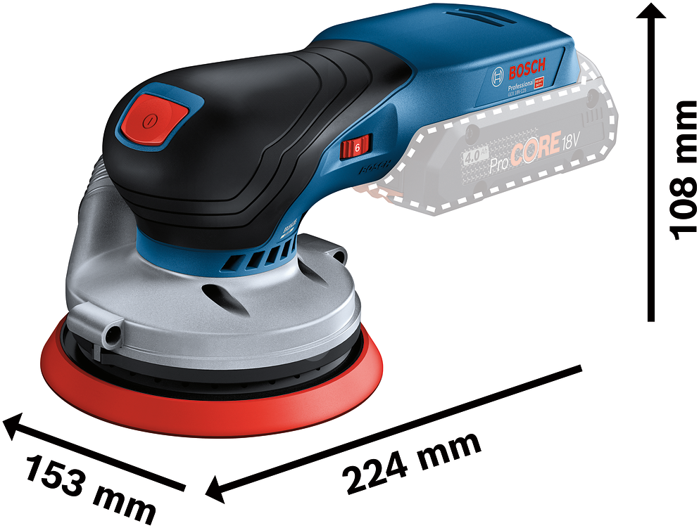 Bosch Professional GEX 18V-125 Accu Excentrische Schuurmachine Losse Body - 0601372200