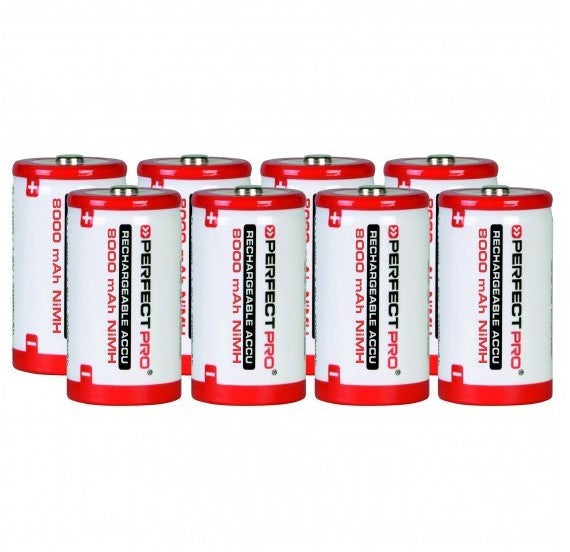 Perfectpro LR20 Akkus 1,2V Ni-MH 8000mAh 8 Stück