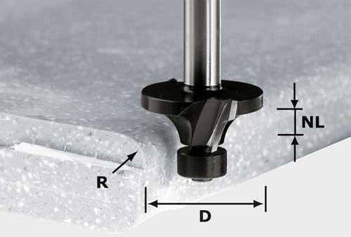 Festool Rounding cutter HW shank 12 mm HW R3/D22 ss S12