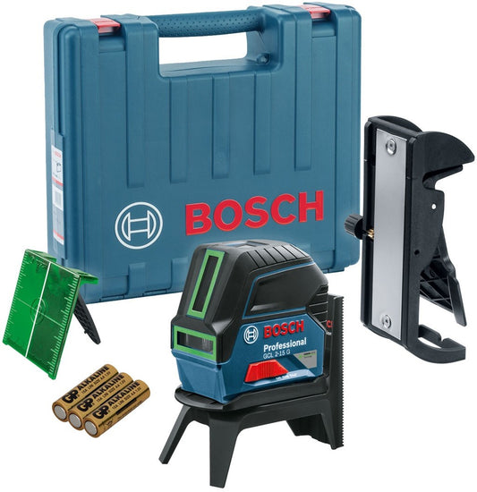 Bosch Blauw GCL 2-15 G Kruislijnlaser met loodlijnfunctie + wandhouder in koffer - 0601066J00