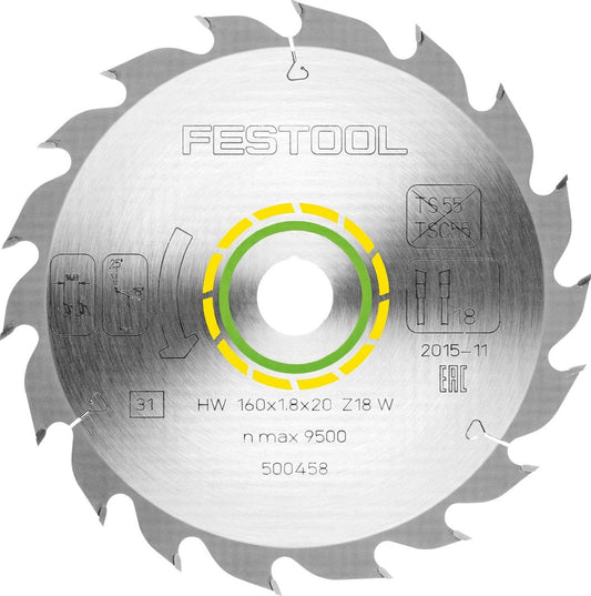 Festool Standard Circular Saw Blade 160x1.8x20 W18 500458
