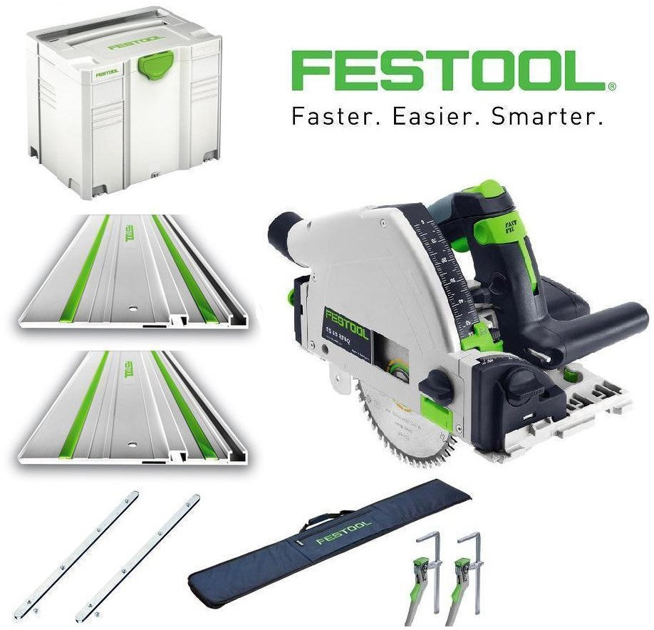 Festool Invalzaag TS 55 REBQ-Plus-FS + Foudraal FS-BAG + Snelspanklemmen FS-HZ 160