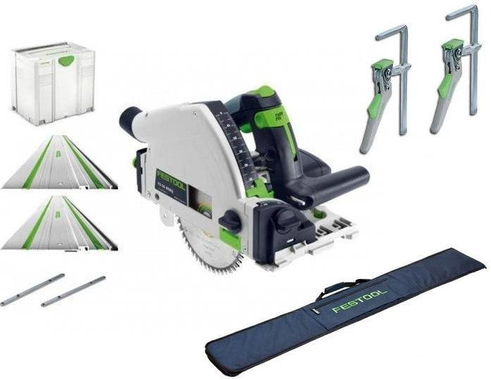 Festool Invalzaag TS 55 REBQ-Plus-FS + Foudraal FS-BAG + Snelspanklemmen FS-HZ 160