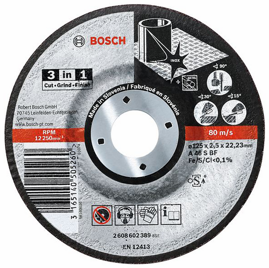 Bosch Doorslijpschijf 3-in-1 125.0 millimeter 22.23 millimeter BOS-2608602389