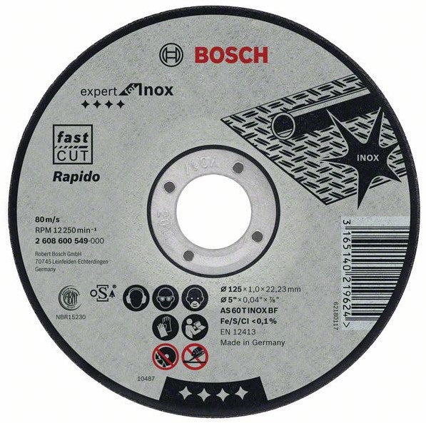 Bosch Expert for Inox - Rapido Cutting disc straight 230.0 millimeter 22.23 millimeter BOS-2608603407