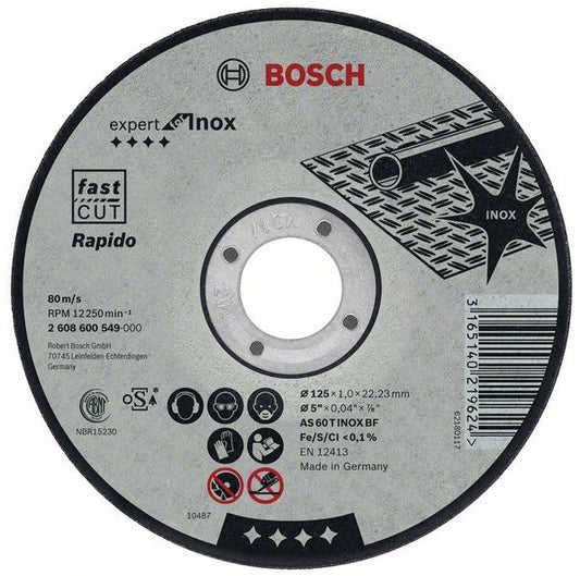 Bosch Expert for Inox - Rapido Doorslijpschijf recht 180.0 millimeter 22.23 millimeter BOS-2608603406