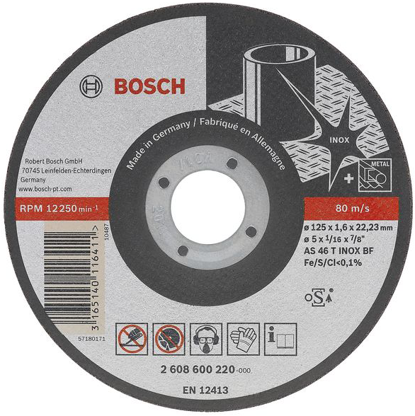 Bosch Inox - Rapido Long Life Cutting disc straight Inox 115.0 millimeter 22.23 millimeter BOS-2608602220