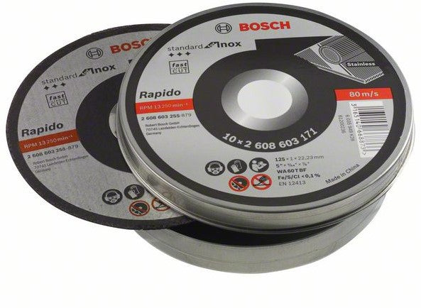 Bosch Doorslijpschijf recht Standard for Inox - Rapido Ø125mm VE=10
