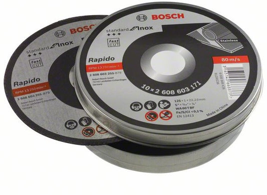 Bosch Doorslijpschijf recht Standard for Inox - Rapido Ø125mm VE=10
