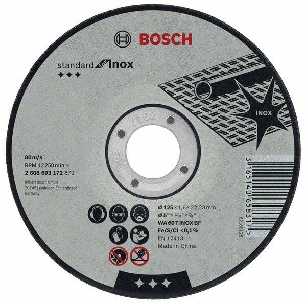 Bosch Standard for Inox Doorslijpschijf recht 125.0 millimeter 22.23 millimeter BOS-2608603172