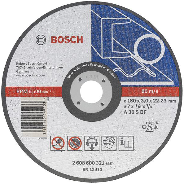Bosch Doorslijpschijf recht metaal 300.0 millimeter 22.23 millimeter BOS-2608600649
