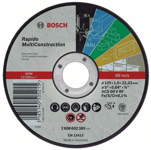 Bosch Rapido Multi Construction Doorslijpschijf recht 230x22.2x1.9mm. 2608602767