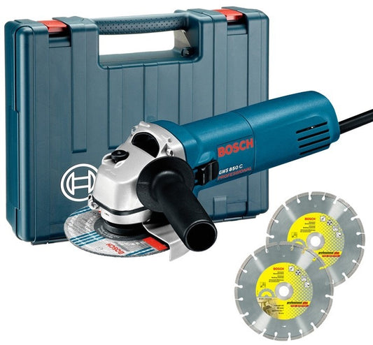 Bosch Blauw GWS 850 C Haakse slijper 125mm 850W+ 2 gratis Bosch diamantschijven