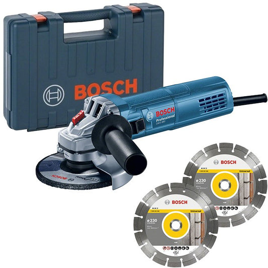 Bosch Blauwl GWS 880 Haakse Slijper 880W 125mm + 2x Diamantschijf in Koffer - 060139600B