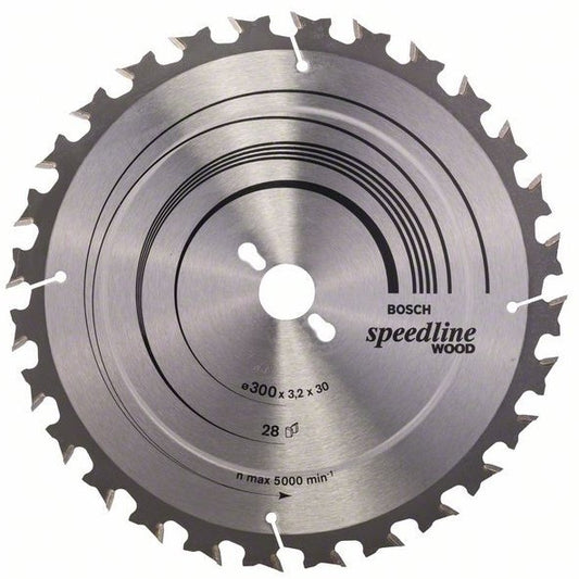 Bosch Blauw Speedline Wood Cirkelzaagblad 300x3.2/2.2x30mm 28T