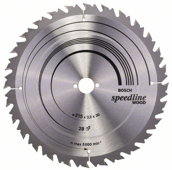 Bosch Blauw Speedline Wood Cirkelzaagblad 315x3.2/2.2x30mm 28T