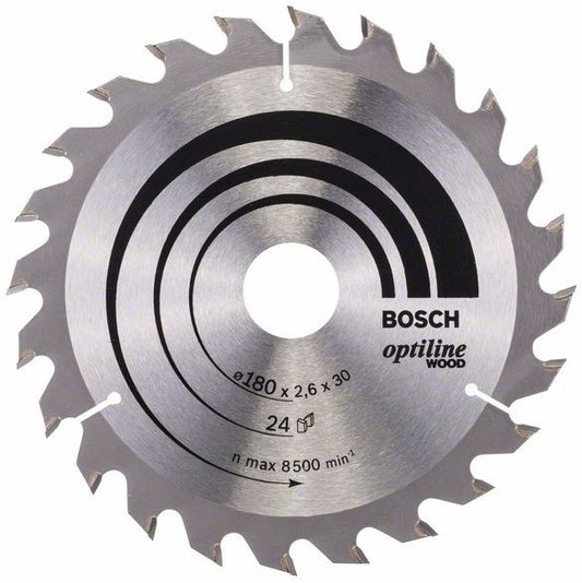 Bosch Blauw Optiline Wood Cirkelzaagblad 180x2.6/1.6x20mm 24T