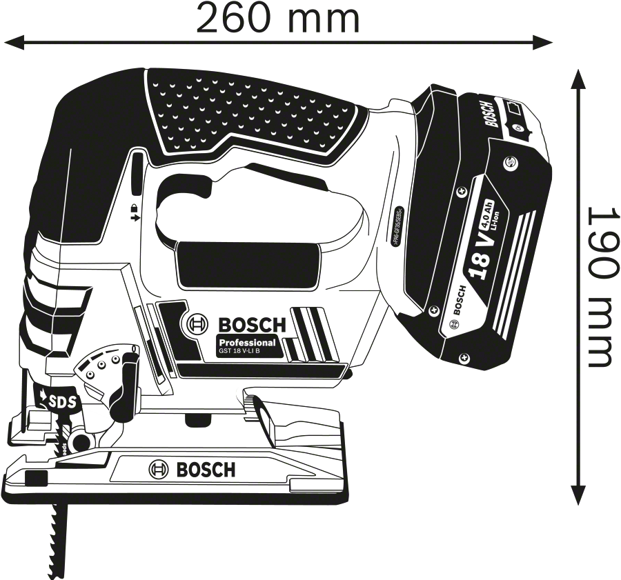 Bosch GST 18 V-Li B Akku-Stichsäge 18 V Loose Body in L-Boxx - 06015A6101