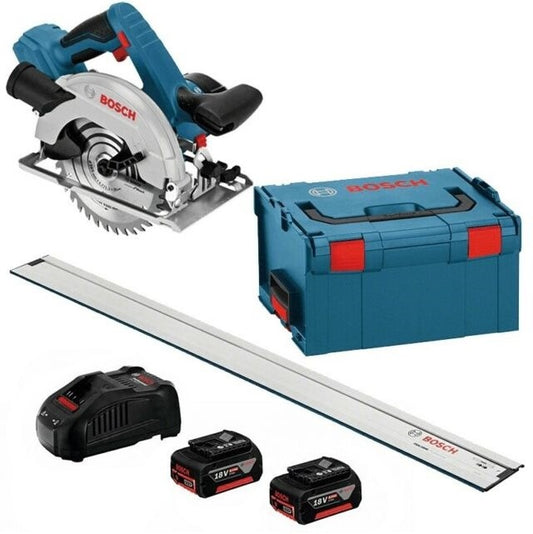 Bosch Blue GKS 18 V-57 G Click &amp; Go Akku-Handkreissäge 18V 5,0Ah Li-Ion + FSN 1600 - 06016A2102