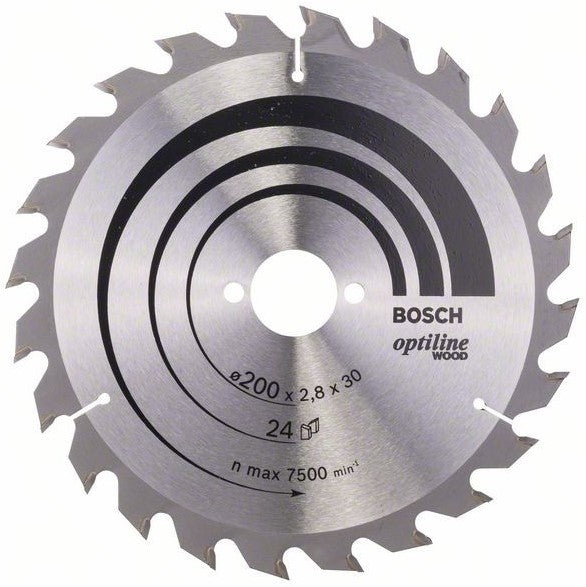 Bosch Blue Optiline Wood Circular Saw Blade 200x2.8/1.8x30m 24T