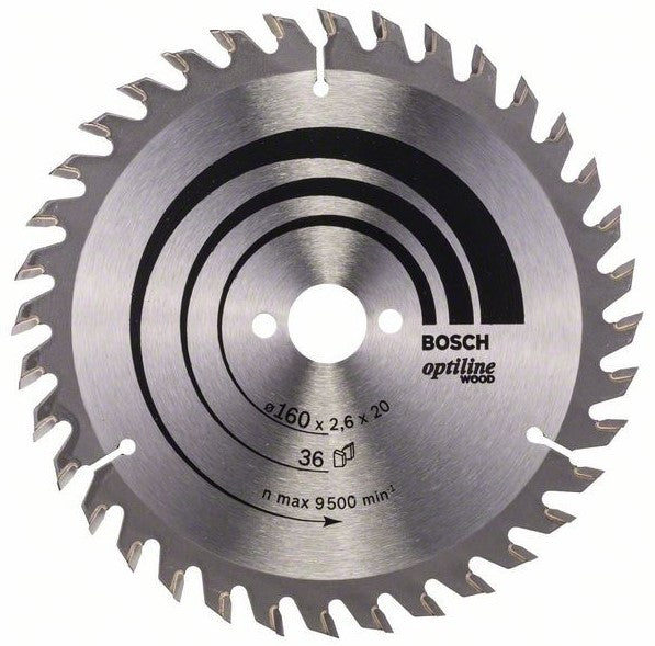 Bosch Blauw Optiline Wood Cirkelzaagblad 160x2.6/1.6x20mm 36T