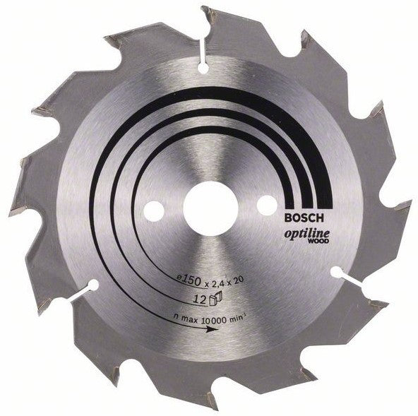 Bosch Blue Optiline Wood Circular Saw Blade 150x2.4/1.4x20mm 12T