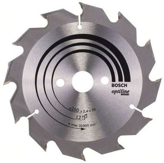 Bosch Blue Optiline Wood Circular Saw Blade 150x2.4/1.4x20mm 12T