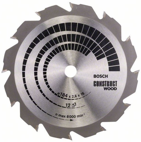 Bosch Blue Construct Wood Circular Saw Blade 184x2.6/1.6x16mm 16T