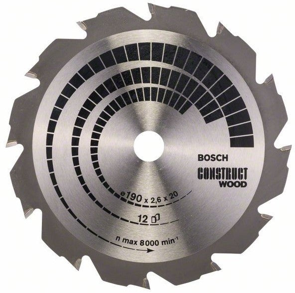 Bosch Blauw Construct Wood Cirkelzaagblad 190x2.6/1.6x20mm 16T