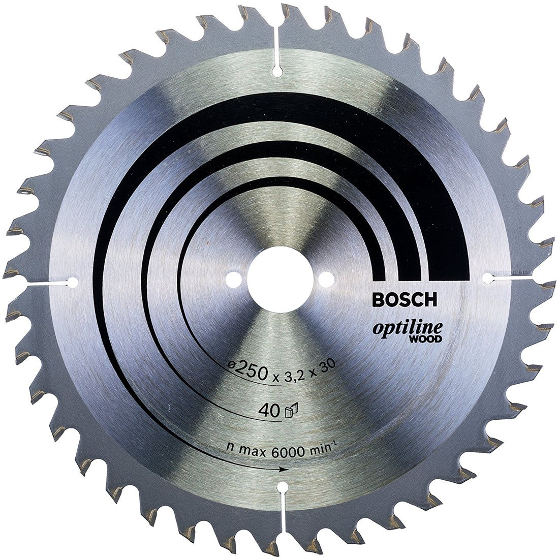 Bosch Blauw Optiline Wood Cirkelzaagblad 250x2/1.4x30mm 40T