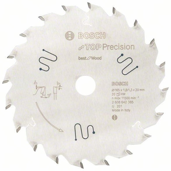 Bosch Blauw Top Precision Best for Wood Cirkelzaagblad 165x20mm 20T