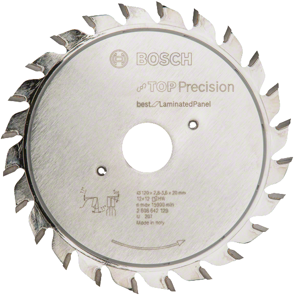 Bosch Blauw Top Precision Laminated Panel Voorritsblad 120x20mm 24T