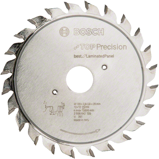 Bosch Blauw Top Precision Laminated Panel Voorritsblad 120x20mm 24T