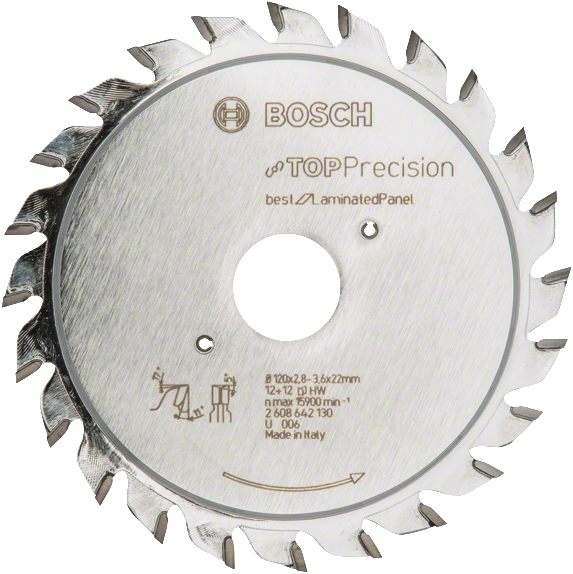 Bosch Blauw Top Precision Laminated Panel Voorritsblad 120x22mm 24T