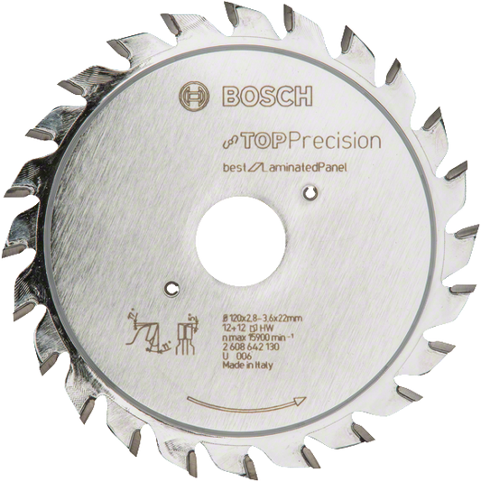 Bosch Blauw Top Precision Laminated Panel Voorritsblad 120x22mm 24T