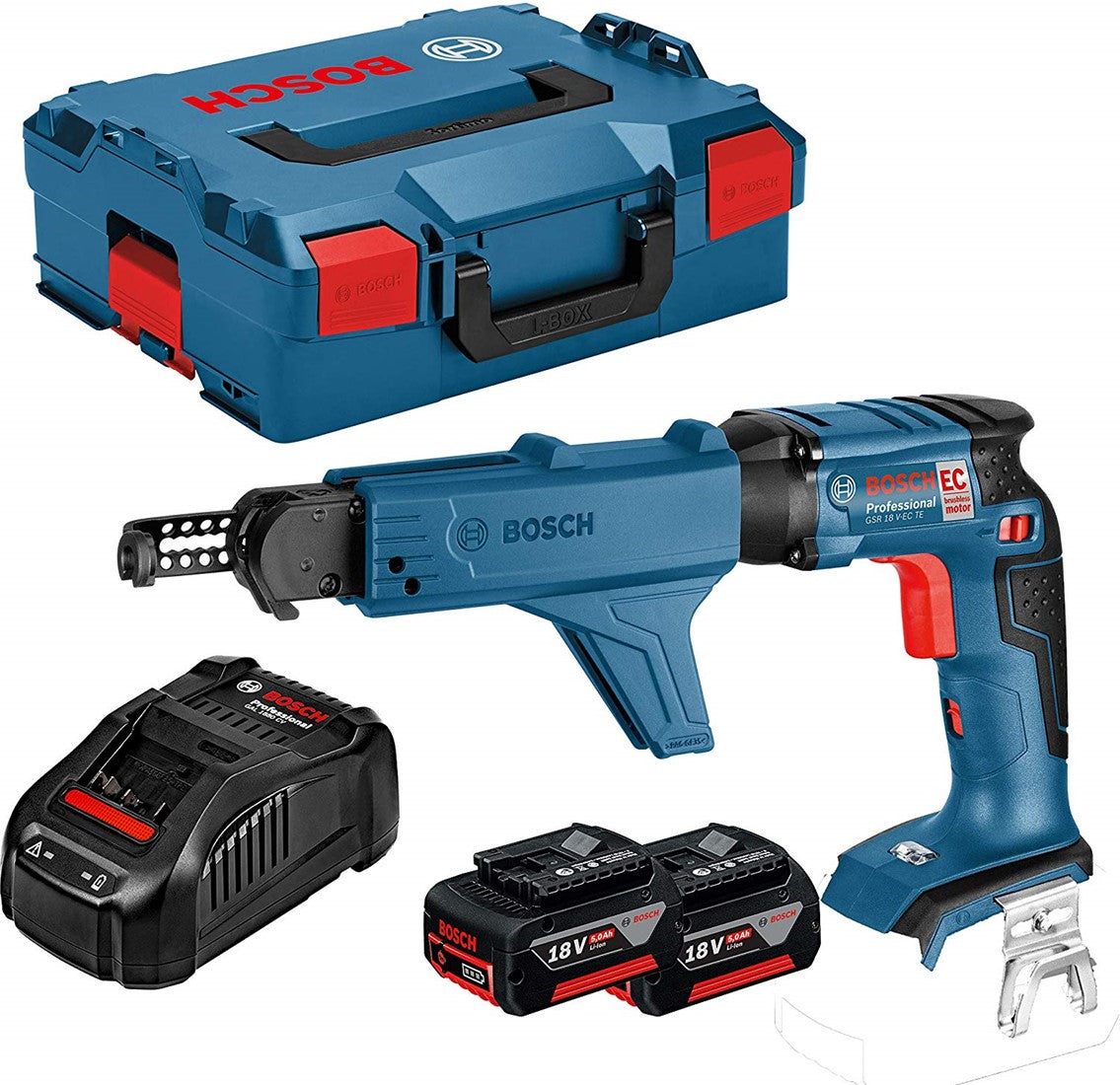 Bosch Blue GSR 18 V-EC TE + MA 55 Battery Screwdriver 18V 4.0Ah Li-ion in L-BOXX - 06019C8000