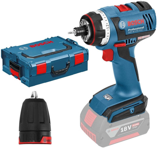 Bosch Blue GSR 18 V-EC FC2 Cordless Drill Driver 18V with Flexiclik Loose Body in L-Boxx - 06019E1102