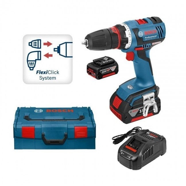 Bosch Blue GSR 18 V-EC FC2 Akku-Bohrschrauber 18 V 5,0 Ah Li-Ion in L-Boxx