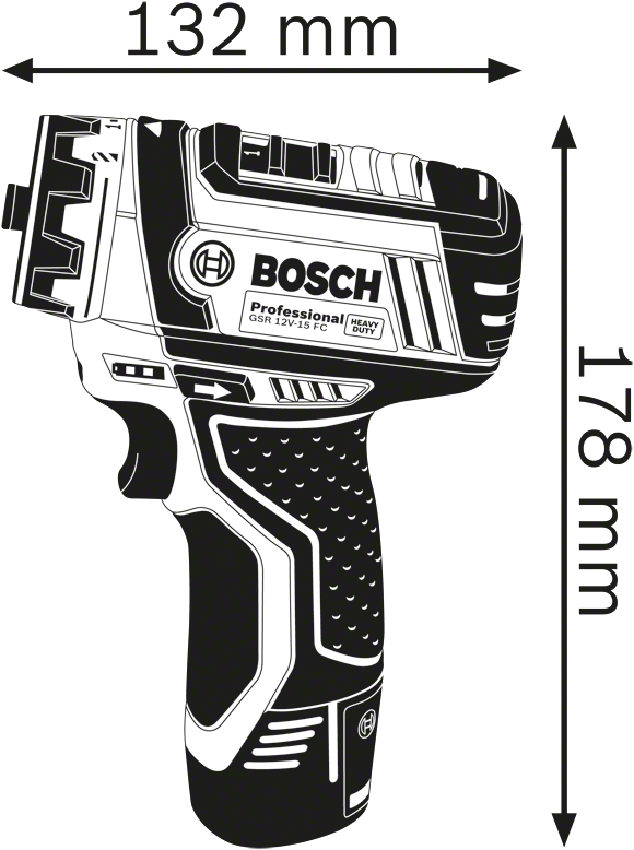 Bosch Professional GSR 12V-15 FC Cordless Drill Driver 12V 2.0Ah Li-ion in L-Boxx - 06019F6000