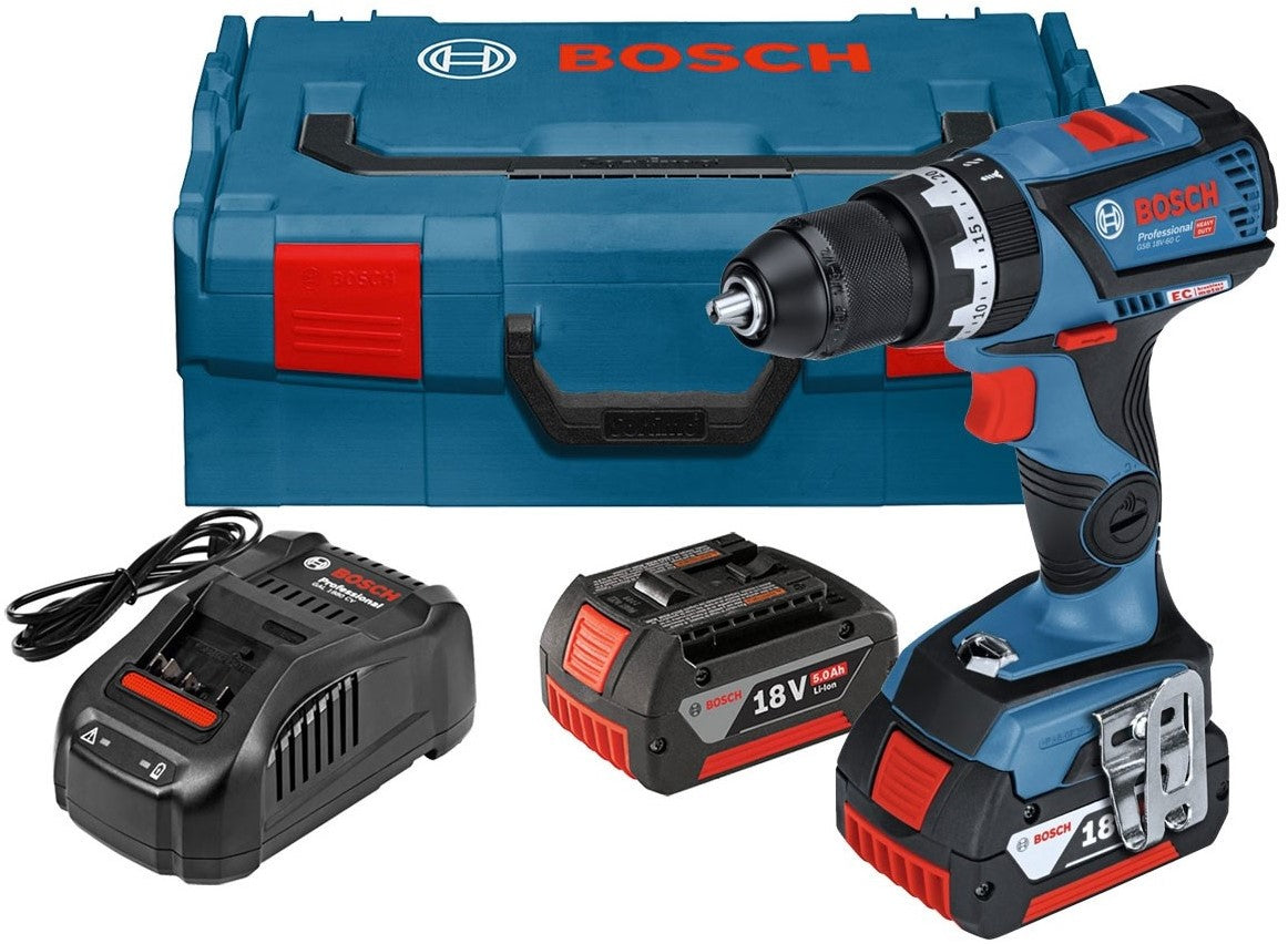 Bosch Blue GSB 18V-60 C Akku-Schlagbohrschrauber 18V 5,0Ah Li-Ion in L-Boxx - 06019G2100