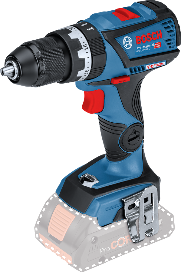 Bosch Blauw GSB 18 V-60 C Accu Klopboor-/schroefmachine 18V Losse Body in L-Boxx - 06019G2103