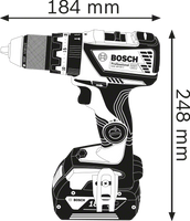 Bosch Blauw GSB 18 V-60 C Accu Klopboor-/schroefmachine 18V Losse Body in L-Boxx - 06019G2103