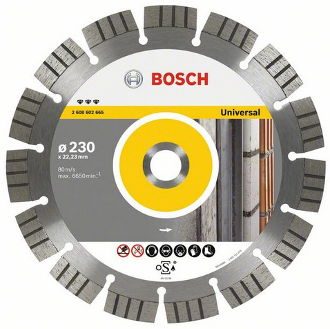 Bosch Best for Universal and Metal Diamond cutting disc 115 millimeters 22.23 millimeters BOS-2608602661