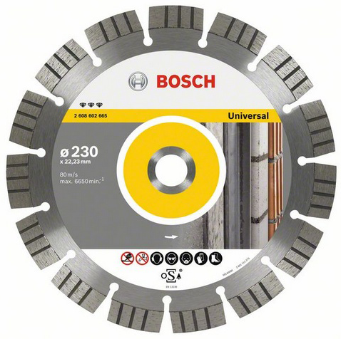 Bosch Best for Universal and Metal Diamond cutting disc 230 millimeters 22.23 millimeters BOS-2608602665
