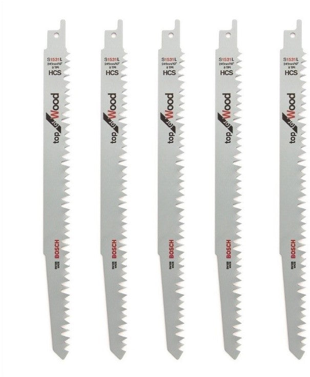 Bosch Blauw S1531L Reciprozaagblad 240mm hout/grof VE=5 - 2608650676