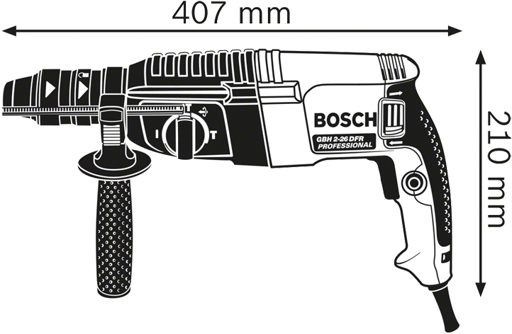 Bosch Blue GBH 2-26 F Bohrhammer 830W im Koffer + 5 SDS-Plus Bohrer