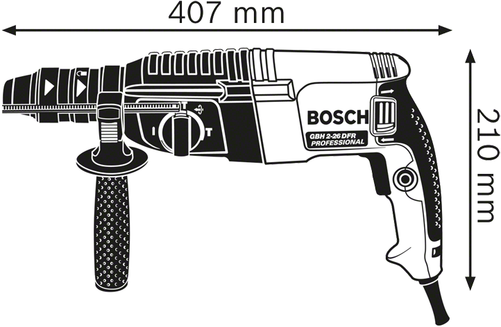 Bosch Blue GBH 2-26 F Rotary Hammer 830W in Case + 5 SDS-Plus Drills