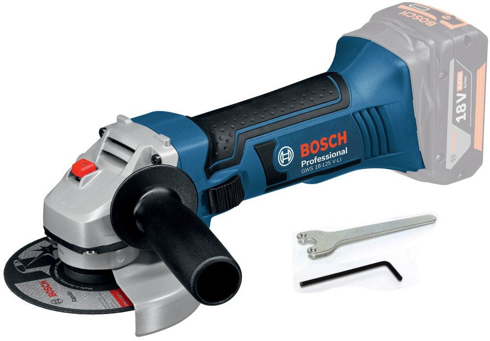 Bosch Blauw GWS 18-125 V-LI Accu Haakse Slijper 125mm 18V Li-ion Basic Body - 060193A307