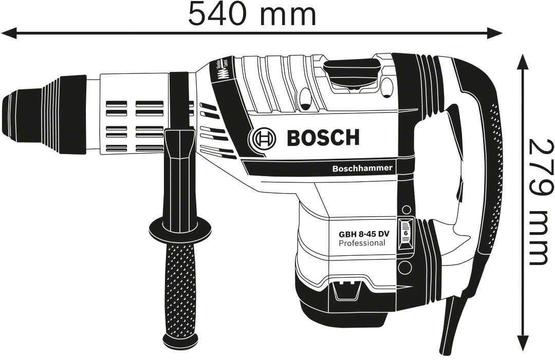 Bosch Professional GBH 8-45 DV Rotary Hammer SDS-MAX 12.5J - 0611265000